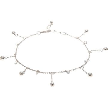 Silver Charmy Crystal Drops Anklet
