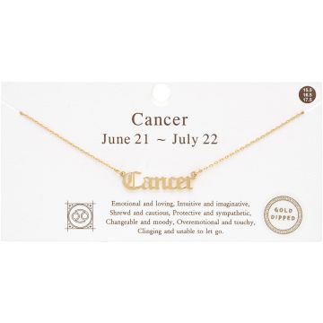 Gold Plated Cancer Zodiac Necklace