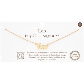 Gold Plated Leo Zodiac Necklace
