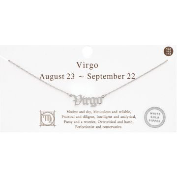 Silver Plated Virgo Zodiac Necklace