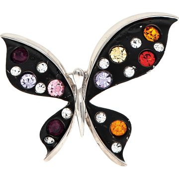 Black Gems Butterfly Pin