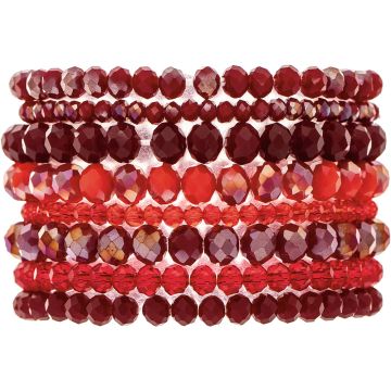 Shades of Red Glass Bead Bracelet