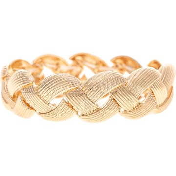 Gold Braided Look Metal Link Bracelet