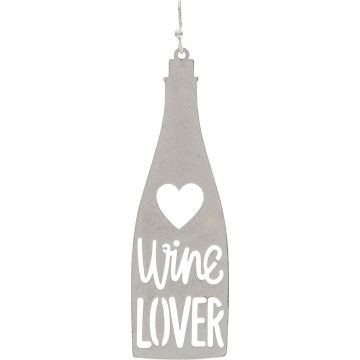 Matte Silver Wine Lover Bottle Earring