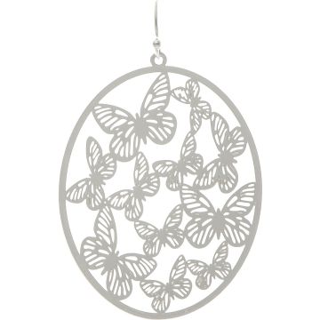 Silver Butterfly Mosaic Earring