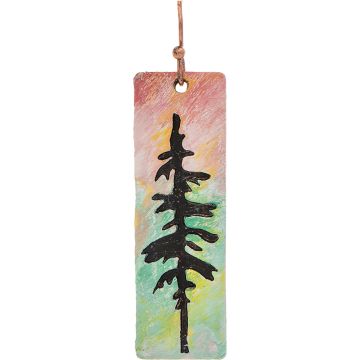 Copper Twilight Tree Painted Earring