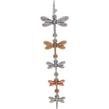 Multimetal Descending Dragonflies Chain Earrings