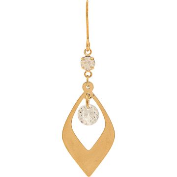 Gold Cubic Zirconia Crystal Open Drop Earring