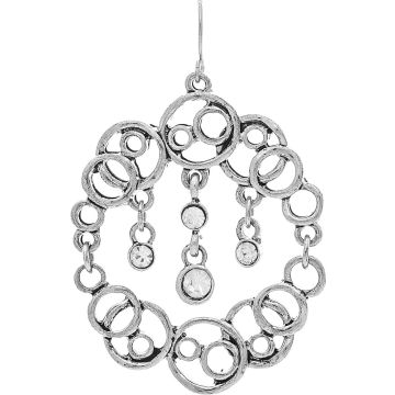 Silver Abstract Circles Link Earring