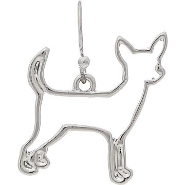 Silver Small Dog Terrier Pup Earring