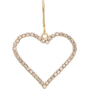 Gold Open Heart Cubic Zirconia Pave Earring