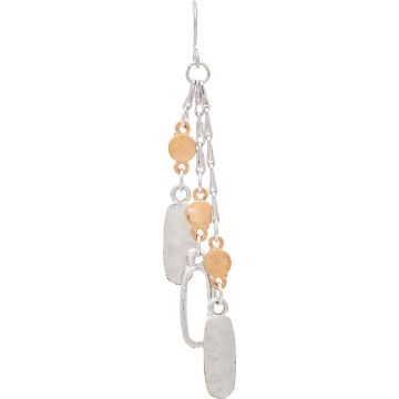 Two Tone Fringe Dots Ovals Chain Earring