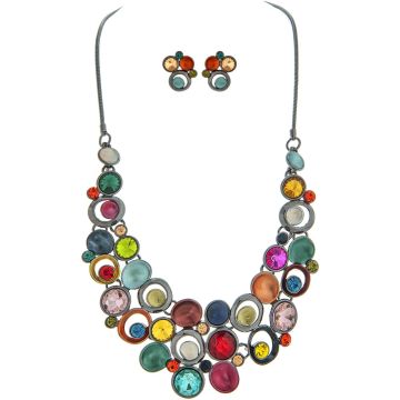 DC - Multicolored Dots Necklace Set