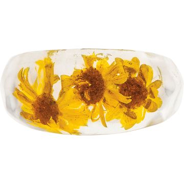 Acrylic Yellow Flower Size 7 Ring