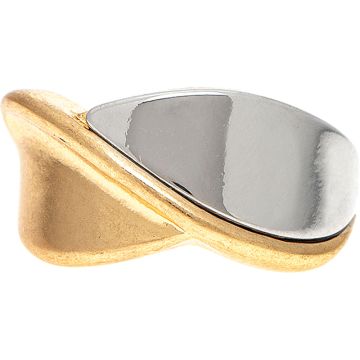 Two Tone Crossover Band Ring